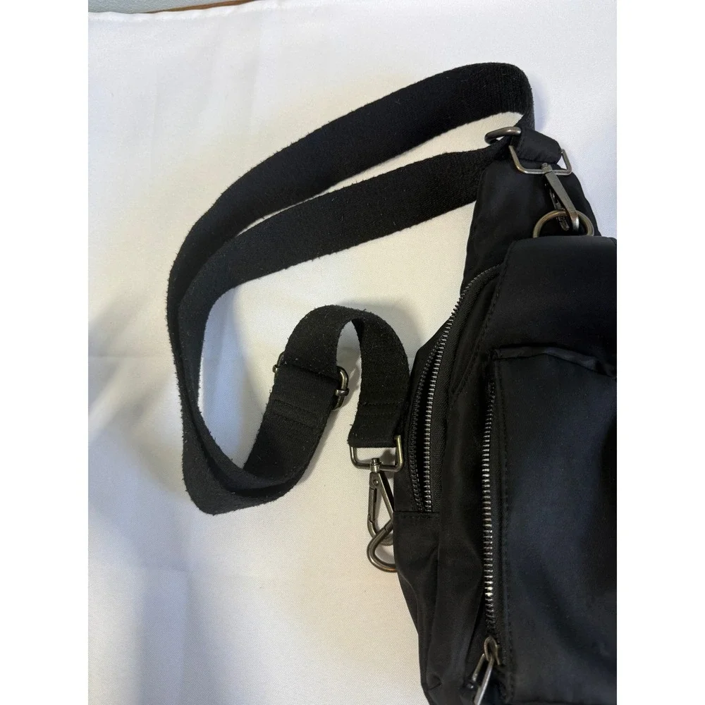 Maurices Black Sling Bag Nylon Crossbody Backpack Travel Chest Pack Adjustable